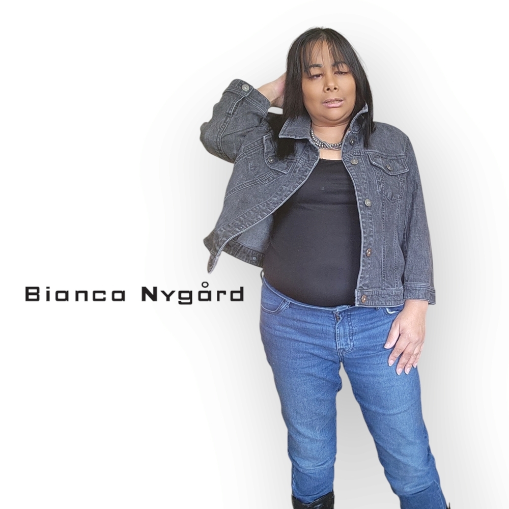 Bianca Nygård Blue Denim Button Up Jacket Womens Size 14 - Picture 3 of 9